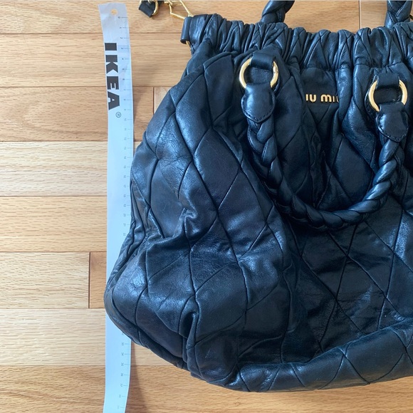 Miu Miu black Harlequin Patchwork Boho Bag - Picture 8 of 12